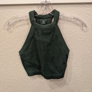 Aerie Dark Green Ribbed Tank Top
